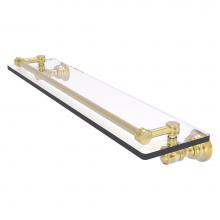 Allied Brass CL-1-22-GAL-SBR - Carolina Collection 22 Inch Glass Shelf with Gallery Rail - Satin Brass