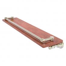 Allied Brass CL-1-22-GAL-IRW-PNI - Carolina Collection 22 Inch Wood Shelf with Gallery Rail - Polished Nickel