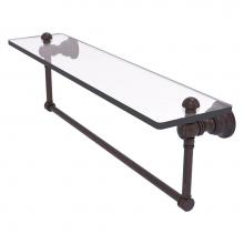 Allied Brass CL-1-22TB-VB - Carolina Collection 22 Inch Glass Shelf with Integrated Towel Bar - Venetian Bronze