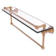 Allied Brass CL-1-22TB-GAL-BBR - Carolina Collection 22 Inch Gallery Glass Shelf with Integrated Towel Bar - Brushed Bronze