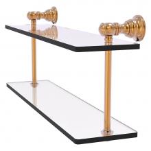 Allied Brass CL-2-16-BBR - Carolina Collection 16 Inch Two Tiered Glass Shelf - Brushed Bronze