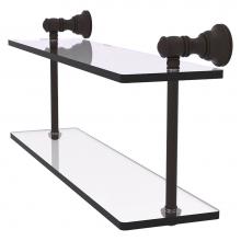 Allied Brass CL-2-16-ORB - Carolina Collection 16 Inch Two Tiered Glass Shelf - Oil Rubbed Bronze