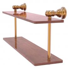 Allied Brass CL-2-16-IRW-BBR - Carolina Collection 16 Inch Two Tiered Wood Shelf - Brushed Bronze