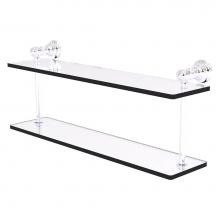 Allied Brass CL-2-22-PC - Carolina Collection 22 Inch Two Tiered Glass Shelf - Polished Chrome