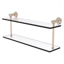 Allied Brass CL-2-22-PEW - Carolina Collection 22 Inch Two Tiered Glass Shelf - Antique Pewter