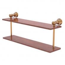 Allied Brass CL-2-22-IRW-BBR - Carolina Collection 22 Inch Two Tiered Wood Shelf - Brushed Bronze