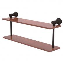 Allied Brass CL-2-22-IRW-ORB - Carolina Collection 22 Inch Two Tiered Wood Shelf - Oil Rubbed Bronze