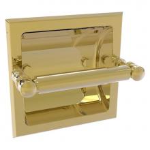 Allied Brass CL-24C-UNL - Carolina Collection Recessed Toilet Paper Holder - Unlacquered Brass