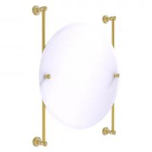 Allied Brass CL-27-90-UNL - Carolina Collection Round Frameless Rail Mounted Mirror - Unlacquered Brass