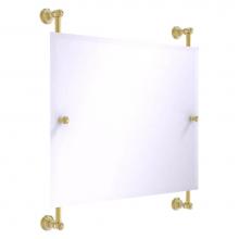 Allied Brass CL-27-93-UNL - Carolina Landscape Rectangular Frameless Rail Mounted Mirror - Unlacquered Brass