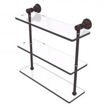 Allied Brass CL-5-16-ABZ - Carolina Collection 16 Inch Triple Glass Shelf - Antique Bronze