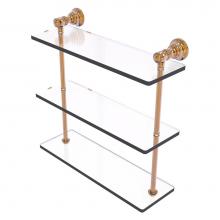 Allied Brass CL-5-16-BBR - Carolina Collection 16 Inch Triple Glass Shelf - Brushed Bronze