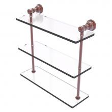 Allied Brass CL-5-16-CA - Carolina Collection 16 Inch Triple Glass Shelf - Antique Copper