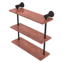 Allied Brass CL-5-16-IRW-ORB - Carolina Collection 16 Inch Triple Wood Shelf - Oil Rubbed Bronze