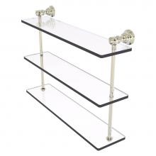 Allied Brass CL-5-22-PNI - Carolina Collection 22 Inch Triple Glass Shelf - Polished Nickel