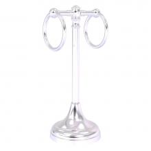 Allied Brass CL-53-SCH - Carolina Collection 2 Ring Guest Towel Stand - Satin Chrome