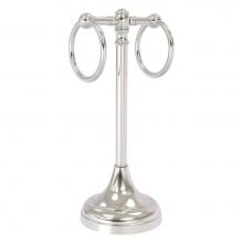 Allied Brass CL-53-SN - Carolina Collection 2 Ring Guest Towel Stand - Satin Nickel