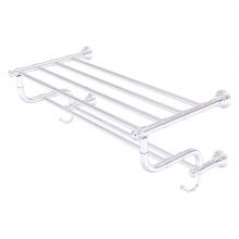 Allied Brass CL-HTL-5-DTB-24-SCH - Carolina Collection 24 Inch Towel Shelf with Double Towel Bar - Satin Chrome