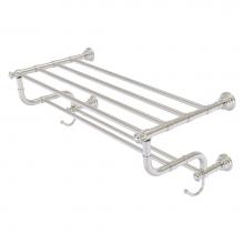 Allied Brass CL-HTL-5-DTB-24-SN - Carolina Collection 24 Inch Towel Shelf with Double Towel Bar - Satin Nickel