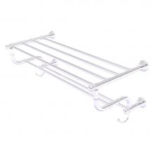 Allied Brass CL-HTL-5-DTB-30-PC - Carolina Collection 30 Inch Towel Shelf with Double Towel Bar - Polished Chrome