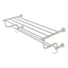 Allied Brass CL-HTL-5-DTB-36-SN - Carolina Collection 36 Inch Towel Shelf with Double Towel Bar - Satin Nickel