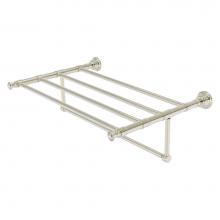 Allied Brass CL-HTL-5-TB-24-PNI - Carolina Collection 24 Inch Towel Shelf with Integrated Towel Bar - Polished Nickel