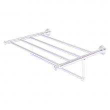 Allied Brass CL-HTL-5-TB-24-SCH - Carolina Collection 24 Inch Towel Shelf with Integrated Towel Bar - Satin Chrome