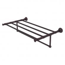 Allied Brass CL-HTL-5-TB-30-ABZ - Carolina Collection 30 Inch Towel Shelf with Integrated Towel Bar - Antique Bronze