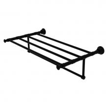 Allied Brass CL-HTL-5-TB-30-BKM - Carolina Collection 30 Inch Towel Shelf with Integrated Towel Bar - Matte Black