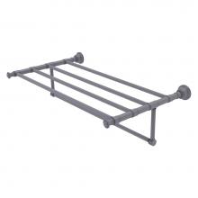 Allied Brass CL-HTL-5-TB-30-GYM - Carolina Collection 30 Inch Towel Shelf with Integrated Towel Bar - Matte Gray
