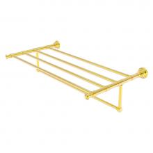 Allied Brass CL-HTL-5-TB-36-PB - Carolina Collection 36 Inch Towel Shelf with Integrated Towel Bar - Polished Brass