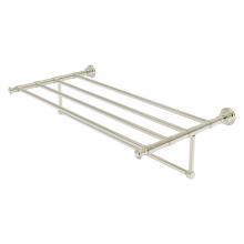 Allied Brass CL-HTL-5-TB-36-PNI - Carolina Collection 36 Inch Towel Shelf with Integrated Towel Bar - Polished Nickel