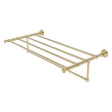 Allied Brass CL-HTL-5-TB-36-UNL - Carolina Collection 36 Inch Towel Shelf with Integrated Towel Bar - Unlacquered Brass