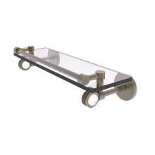 Allied Brass CV-1D-16-GAL-ABR - Clearview Collection 16 Inch Gallery Rail Glass Shelf with Dotted Accents