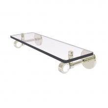 Allied Brass CV-1G-16-PNI - Clearview Collection 16 Inch Glass Shelf with Groovy Accents