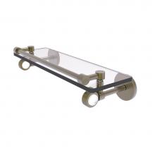 Allied Brass CV-1G-16-GAL-ABR - Clearview Collection 16 Inch Gallery Rail Glass Shelf with Groovy Accents