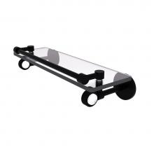 Allied Brass CV-1G-16-GAL-BKM - Clearview Collection 16 Inch Gallery Rail Glass Shelf with Groovy Accents