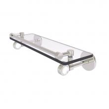 Allied Brass CV-1G-16-GAL-SN - Clearview Collection 16 Inch Gallery Rail Glass Shelf with Groovy Accents