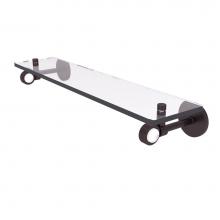 Allied Brass CV-1G-22-ABZ - Clearview Collection 22 Inch Glass Shelf with Groovy Accents
