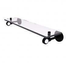 Allied Brass CV-1G-22-BKM - Clearview Collection 22 Inch Glass Shelf with Groovy Accents