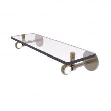 Allied Brass CV-1T-16-ABR - Clearview Collection 16 Inch Glass Shelf with Twisted Accents