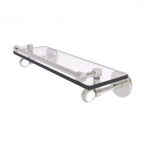 Allied Brass CV-1T-16-GAL-SN - Clearview Collection 16 Inch Gallery Rail Glass Shelf with Twisted Accents
