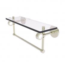 Allied Brass CV-1TB-16-PNI - Clearview Collection 16 Inch Glass Shelf with Towel Bar