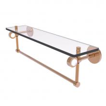 Allied Brass CV-1TB-22-BBR - Clearview Collection 22 Inch Glass Shelf with Towel Bar