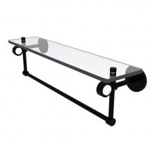 Allied Brass CV-1TB-22-BKM - Clearview Collection 22 Inch Glass Shelf with Towel Bar