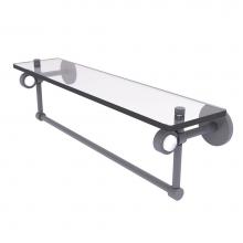 Allied Brass CV-1TB-22-GYM - Clearview Collection 22 Inch Glass Shelf with Towel Bar
