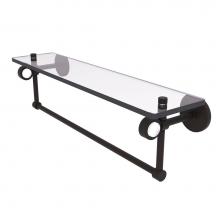 Allied Brass CV-1TB-22-ORB - Clearview Collection 22 Inch Glass Shelf with Towel Bar