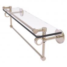 Allied Brass CV-1TB-22-GAL-PEW - Clearview Collection 22 Inch Glass Shelf with Gallery Rail and Towel Bar - Antique Pewter