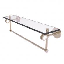 Allied Brass CV-1TBD-22-PEW - Clearview Collection 22 Inch Glass Shelf with Towel Bar and Dotted Accents