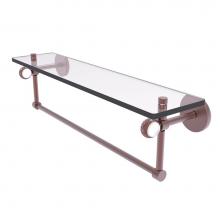 Allied Brass CV-1TBT-22-CA - Clearview Collection 22 Inch Glass Shelf with Towel Bar and Twisted Accents